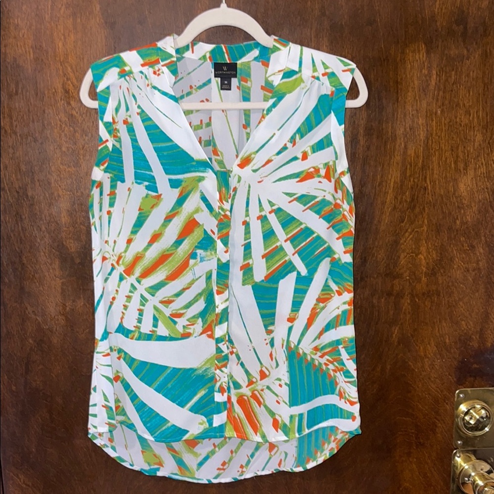 Worthington Multicolor Sleeveless Blouse
